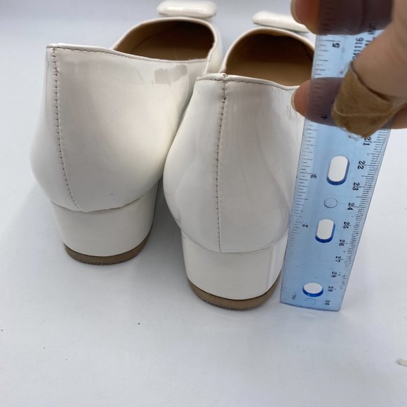 FSJ White Pointy Toe Flats Low Heel Slip On Casual - Picture 5 of 10